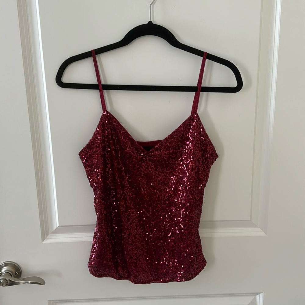 The Limited Red Sequin Going Out Tank